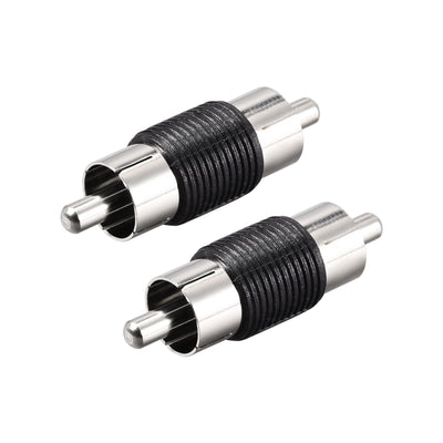 Harfington Uxcell RCA Male to RCA Male Audio Video Coupler Adapter Nickel Plated 2pcs