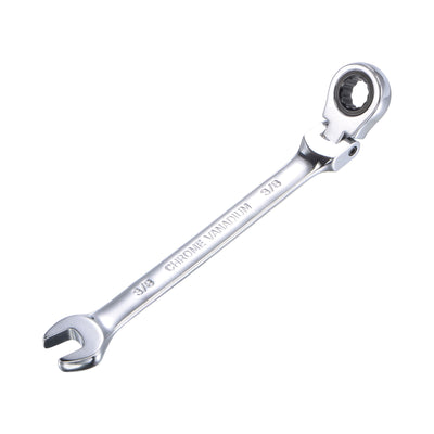 Harfington Uxcell Flex-Head Ratcheting Combination Wrench SAE 72 Teeth 12 Point Box Ended