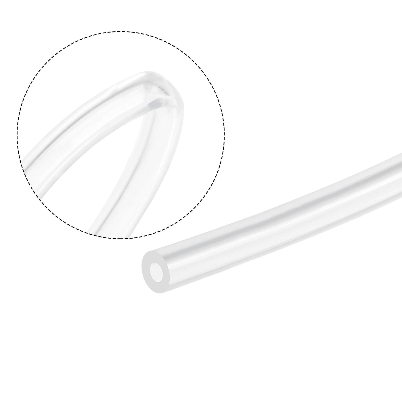 Uxcell Uxcell Clear Silicone Tubing, 1/8"(3.2mm) ID 1/4"(6.4mm) OD 1/16" Wall 6.6ft, Flexible Silicone Tube for Air Water Pipe Pump Transfer
