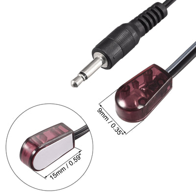 Harfington Uxcell IR Infrared Emitter Extension Cable 4.9ft Long 45 Degree Emission Angle 3.5mm Jack Single Red Head 5pcs