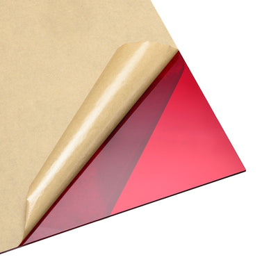 Harfington Uxcell Red Clear Cast Acrylic Sheet,12" x 12",3mm Thick,Plastic PMMA Acrylic Board