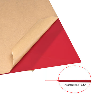 Harfington Uxcell Red Cast Acrylic Sheet,12" x 12",3mm Thick,Plastic PMMA Acrylic Board
