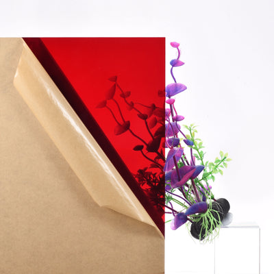 Harfington Uxcell 2pcs Red Clear Cast Acrylic Sheet,12" x 12",3mm Thick,Plastic Acrylic Board