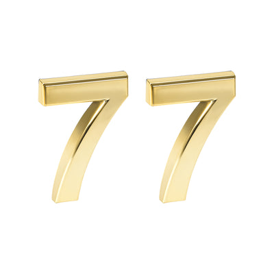 Harfington Uxcell Self Adhesive House Number, 2.76 Inch ABS Plastic Number 3 for House Hotel Mailbox Address Sign Gold Tone 2 Pcs