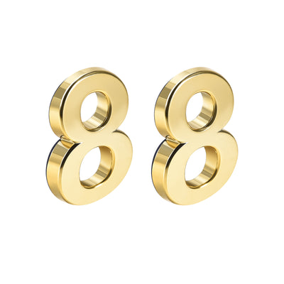 Harfington Uxcell Self Adhesive House Number, 2.76 Inch ABS Plastic Number 3 for House Hotel Mailbox Address Sign Gold Tone 2 Pcs