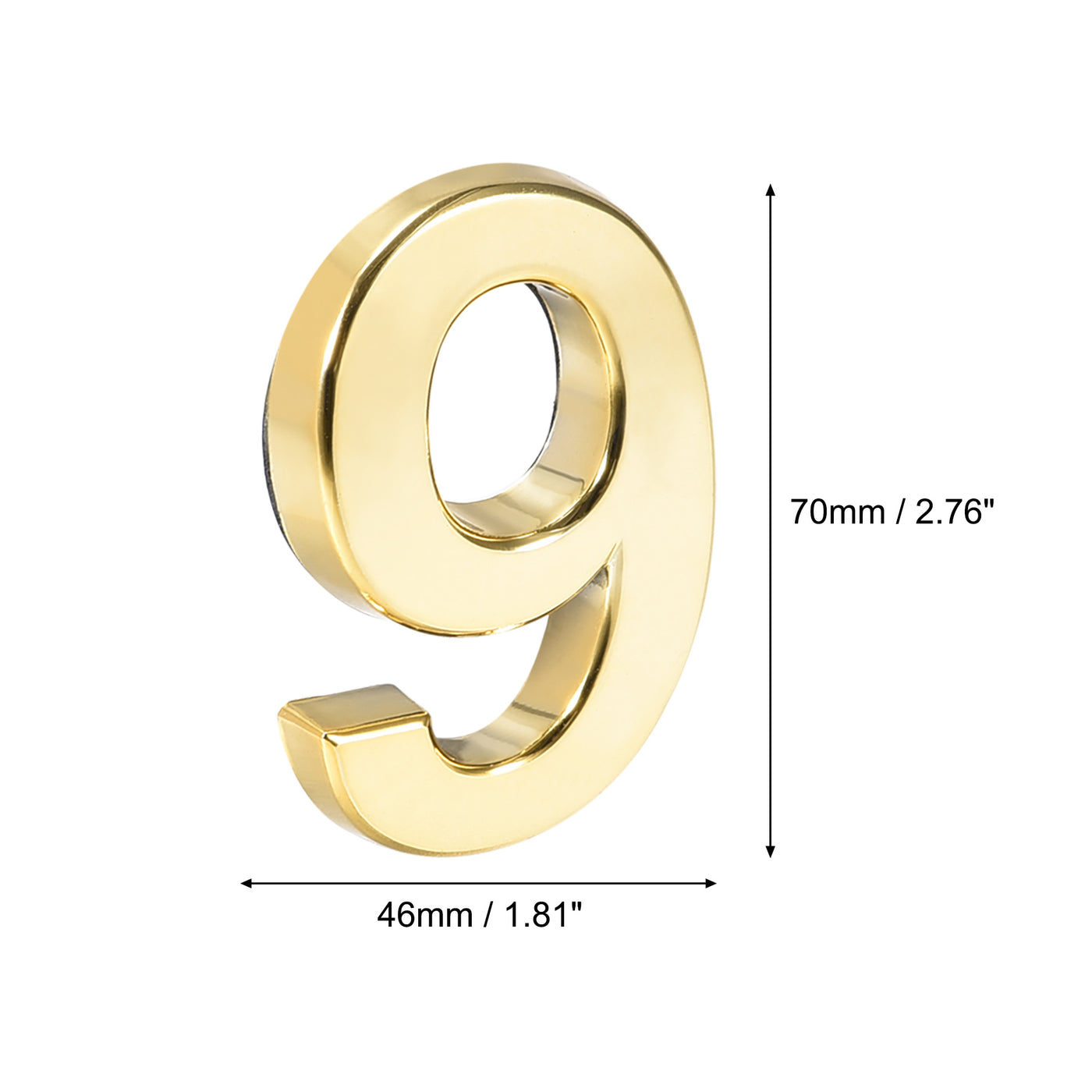 Uxcell Uxcell Self Adhesive House Number, 2.76 Inch ABS Plastic Number 3 for House Hotel Mailbox Address Sign Gold Tone 2 Pcs