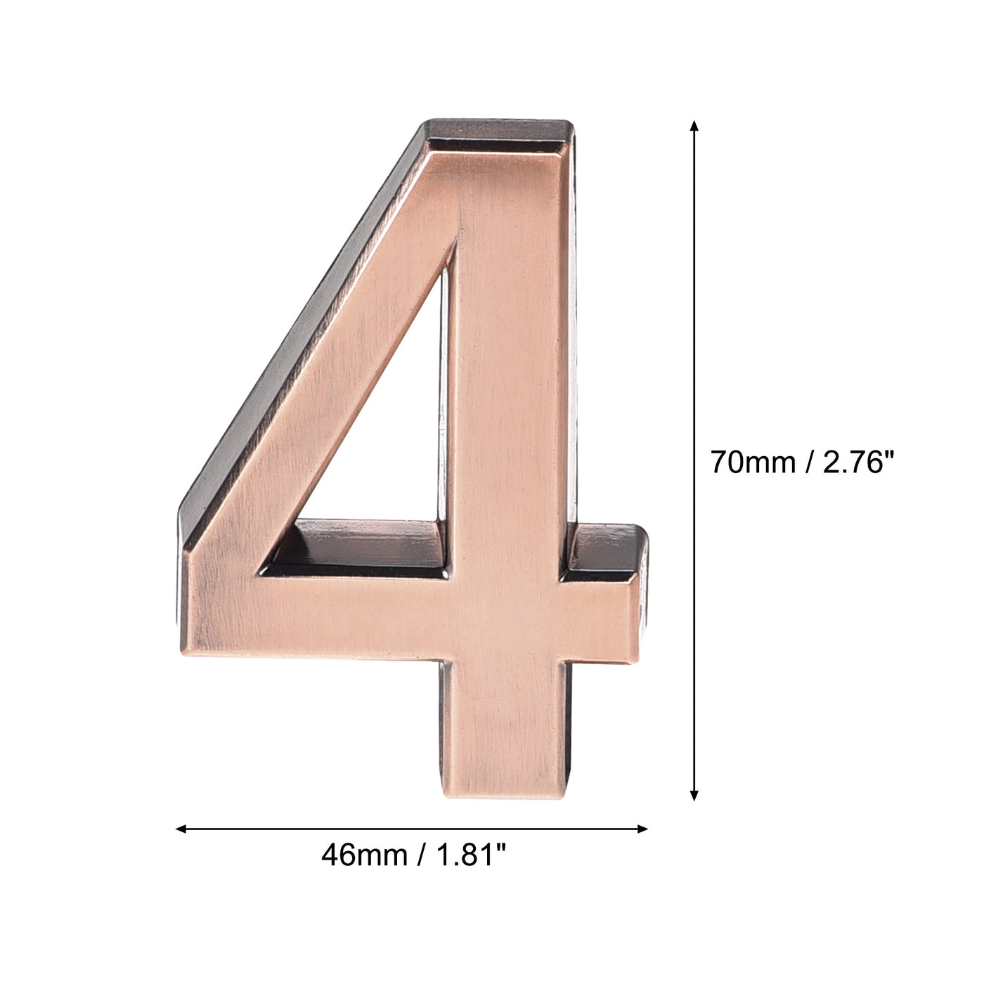 Uxcell Uxcell Self Adhesive House Number, 2.76 Inch ABS Plastic Number 0 for House Hotel Mailbox Address Sign Bronze Brushed 2 Pcs