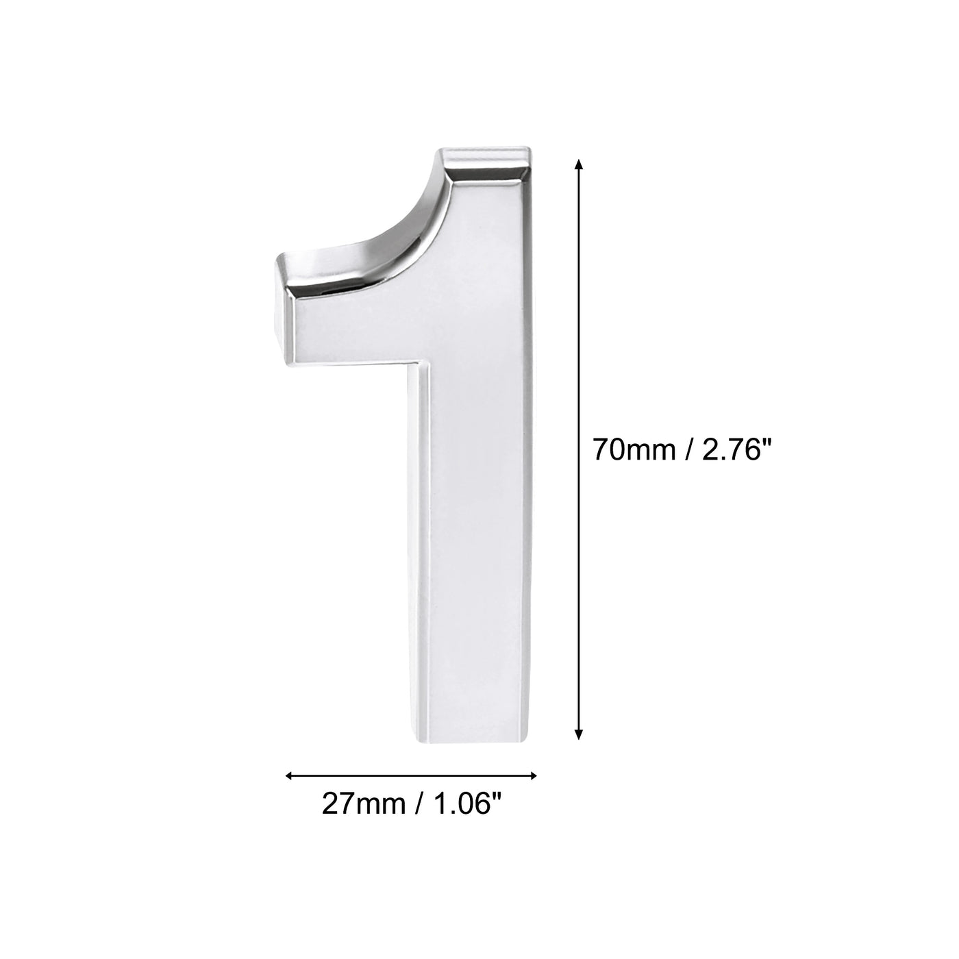 Uxcell Uxcell Self Adhesive House Number, 2.76 Inch ABS Plastic Number 5 for House Hotel Mailbox Address Sign Silver Tone 2 Pcs