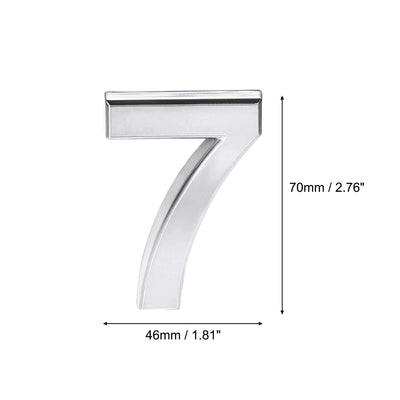 Harfington Uxcell Self Adhesive House Number, 2.76 Inch ABS Plastic Number 5 for House Hotel Mailbox Address Sign Silver Tone 2 Pcs