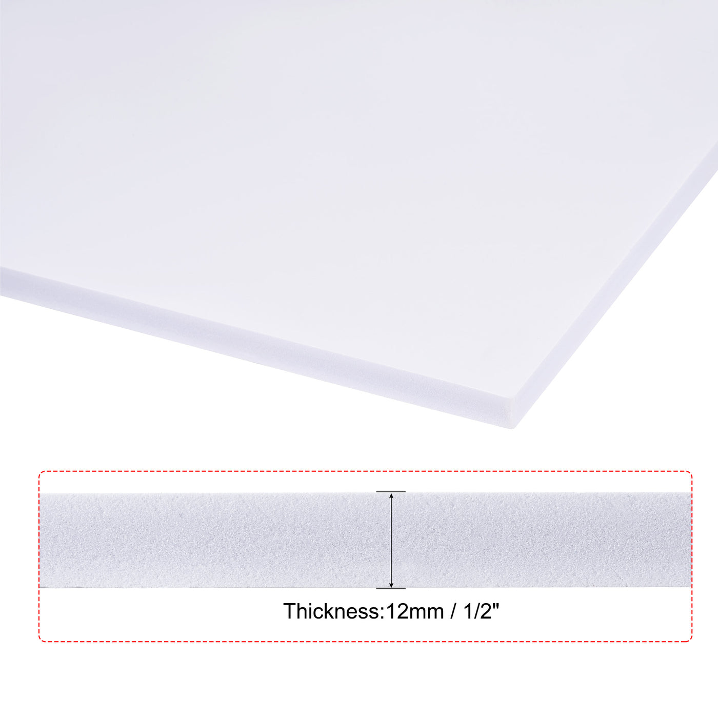 uxcell Uxcell PVC Foam Board Sheet,12mm x 300mm x 300mm,Double Sided,Expanded PVC Sheet