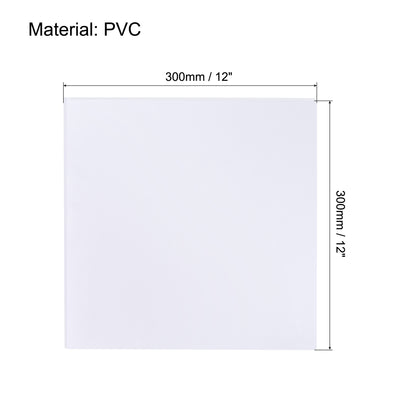 Harfington Uxcell PVC Foam Board Sheet,3mm x 300mm x 300mm,White,Double Sided,Expanded PVC Sheet