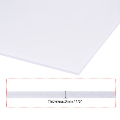 Harfington Uxcell PVC Foam Board Sheet,3mm x 300mm x 600mm,White,Double Sided,2pcs