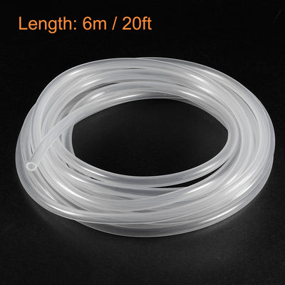 Harfington Uxcell Clear Silicone Tubing, 5/32"(4mm) ID 9/32"(7mm) OD 1/16" Wall 20ft, Flexible Silicone Tube for Air Water Pipe Pump Transfer