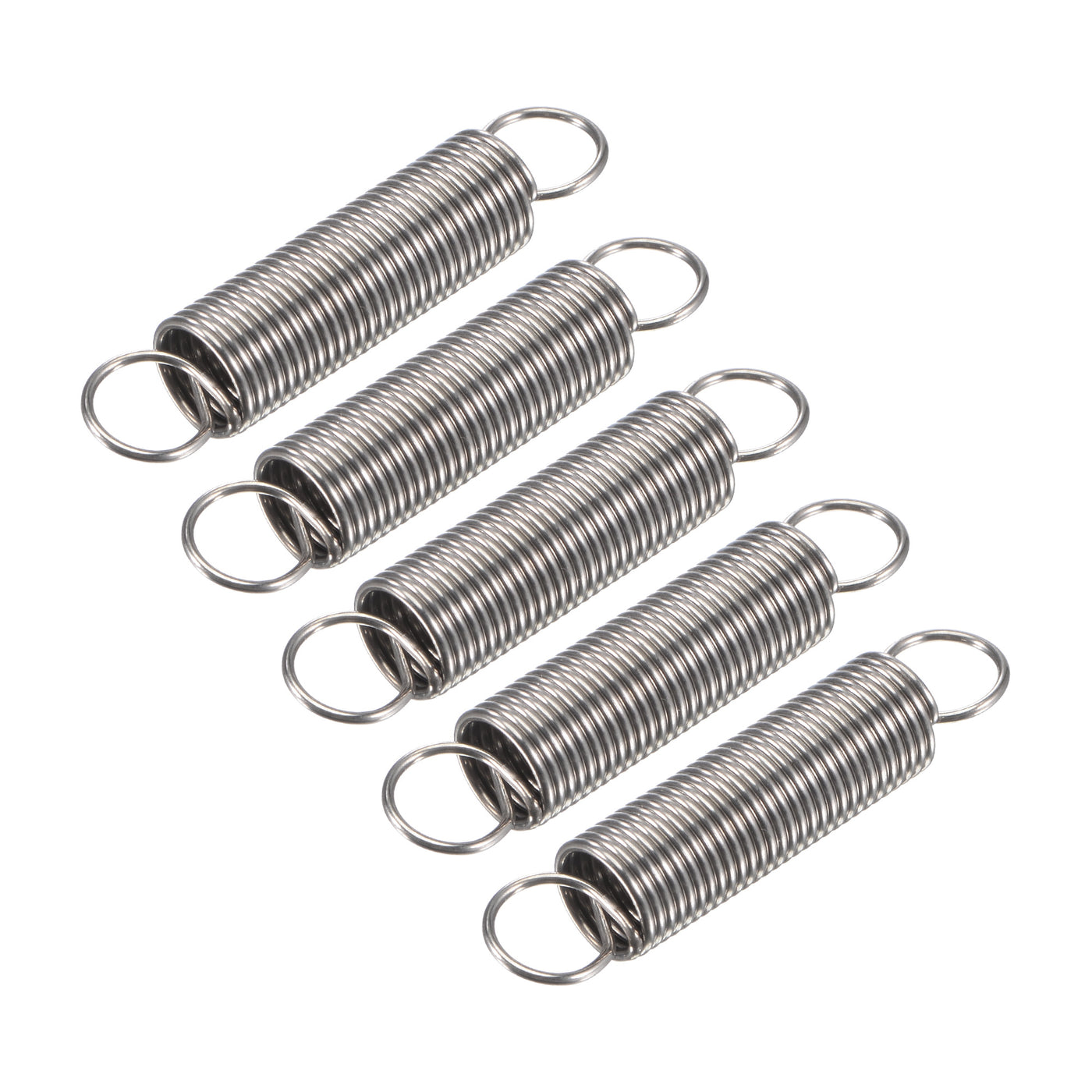 Uxcell Uxcell 1mmx10mmx50mm Extended Compression Spring,3.4Lbs Load Capacity,Silver,5pcs