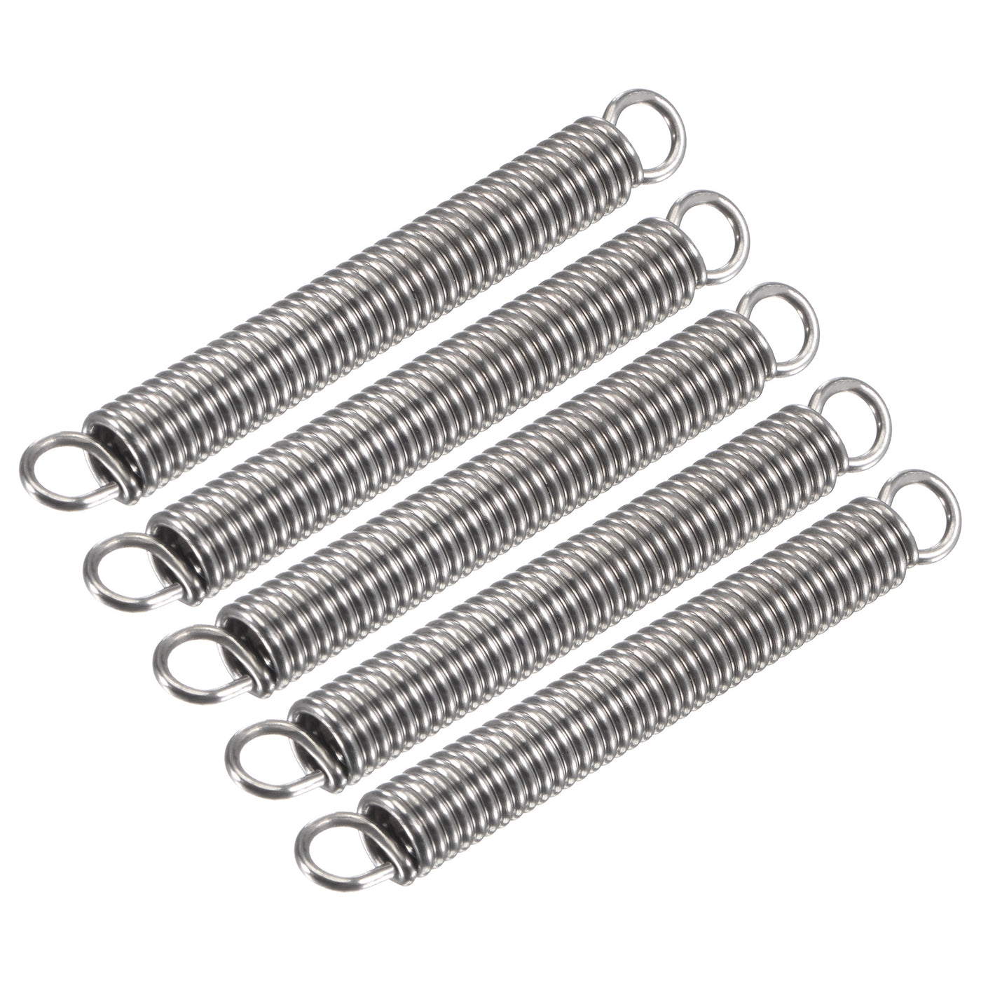 Uxcell Uxcell 1mmx6mmx50mm Extended Compression Spring,5.3Lbs Load Capacity,Silver,5pcs