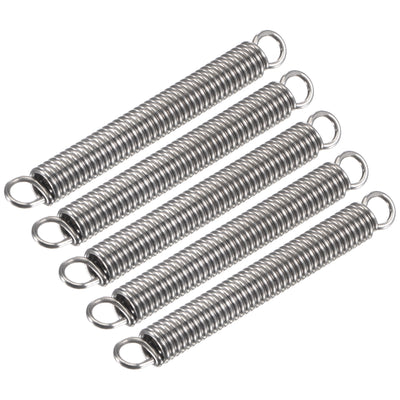 Harfington Uxcell 1mmx6mmx50mm Extended Compression Spring,5.3Lbs Load Capacity,Silver,5pcs