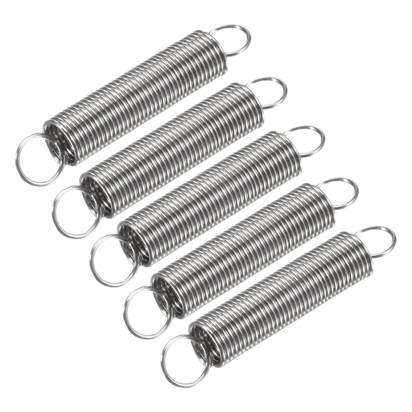 Uxcell Uxcell 0.8mmx8mmx70mm Extended Compression Spring,2.9Lbs Load Capacity,Silver,5pcs