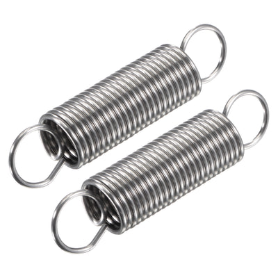 Harfington Uxcell 1.5mmx15mmx80mm Extended Compression Spring,8.6Lbs Load Capacity,Silver,2pcs