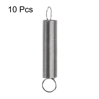 Harfington Uxcell 0.6mmx8mmx50mm Extended Compression Spring,2.3Lbs Load Capacity,Silver,10pcs