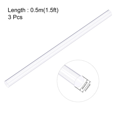 Harfington Uxcell 3pcs Clear Rigid PVC Pipe 20mm ID x 21mm x 1.5ft, 0.02" Wall Round Tube Tubing