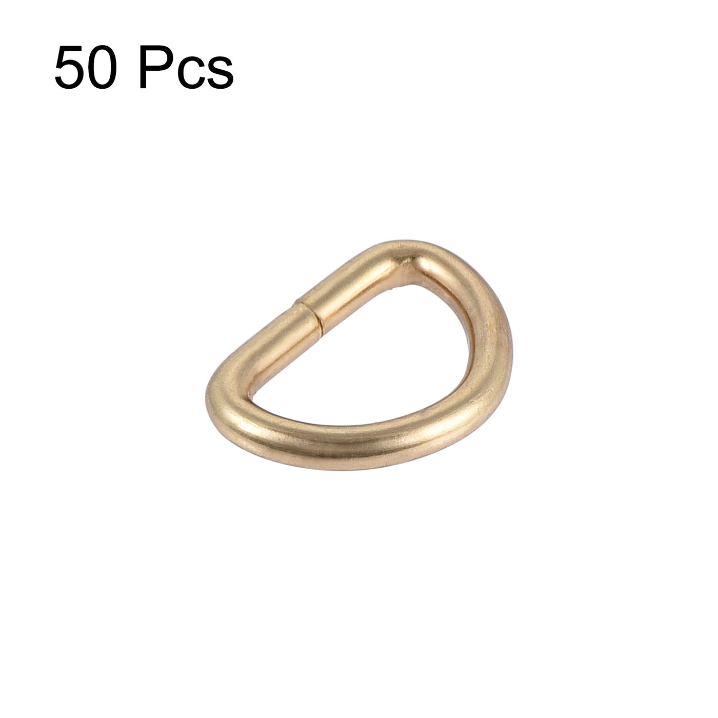 uxcell Uxcell Metal D Ring 0.39"(10mm) D-Rings Buckle for Hardware Bags Belts Craft DIY Accessories Gold Tone 50pcs