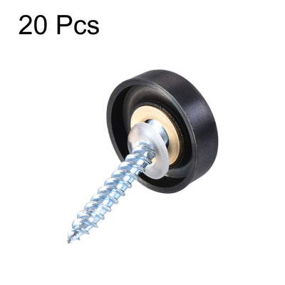 Harfington Uxcell Mirror Screws, 25mm/0.98", 20pcs Decorative Cap Fasteners Cover Nails, Wire Drawing, Black 304 Stainless Steel