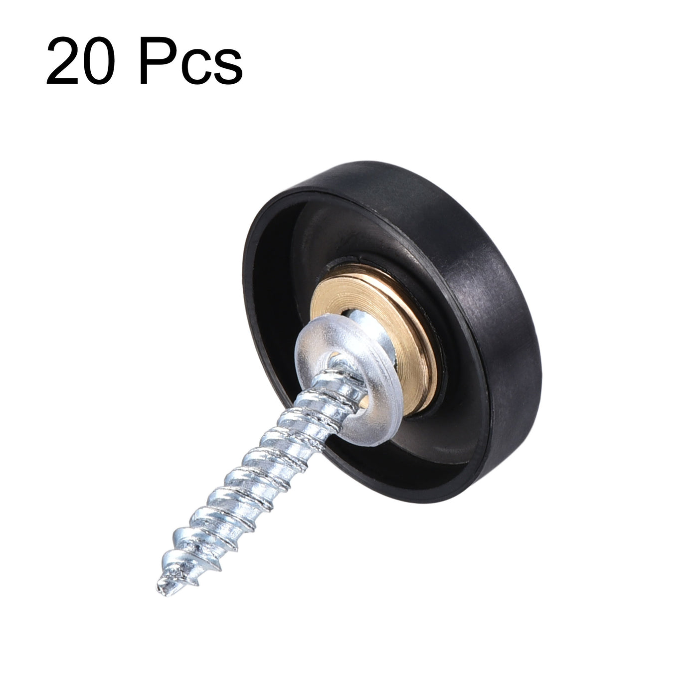 Uxcell Uxcell Mirror Screws, 25mm/0.98", 20pcs Decorative Cap Fasteners Cover Nails, Wire Drawing, Black 304 Stainless Steel