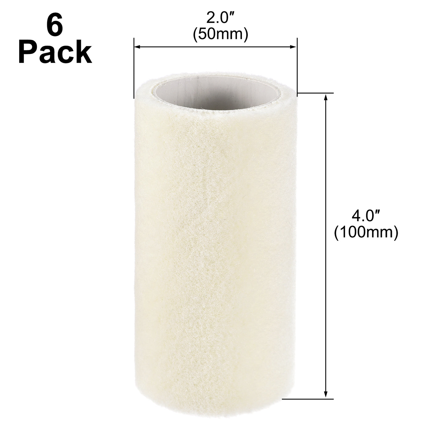 uxcell Uxcell Paint Roller Cover 4 Inch x 3/16" Nap Mini Wool Brush for Household Wall Painting Treatment 6Pcs