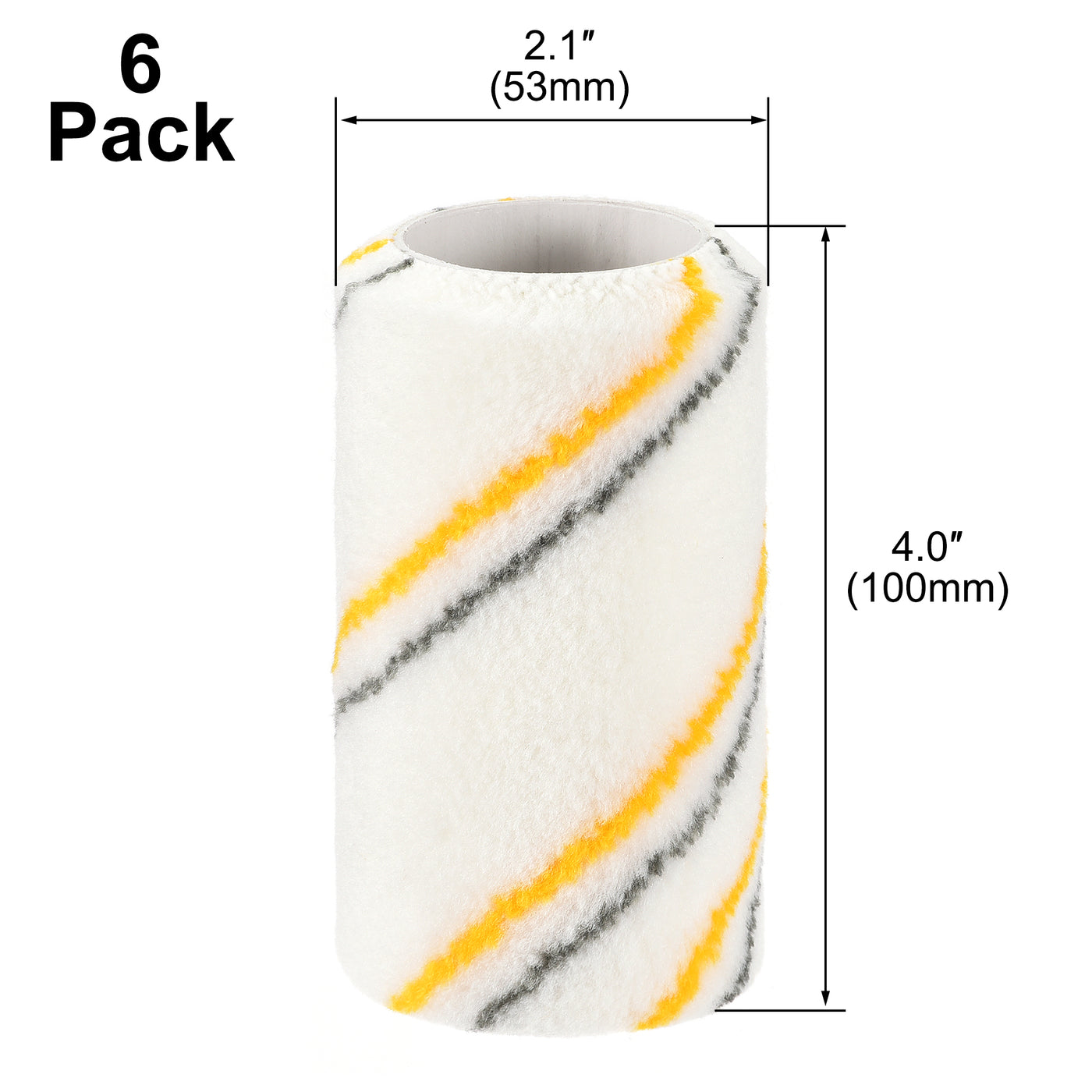uxcell Uxcell Paint Roller Cover 4 Inch x 1/4" Nap Mini Acrylic Fibers Brush for Household Wall Painting Treatment 6Pcs