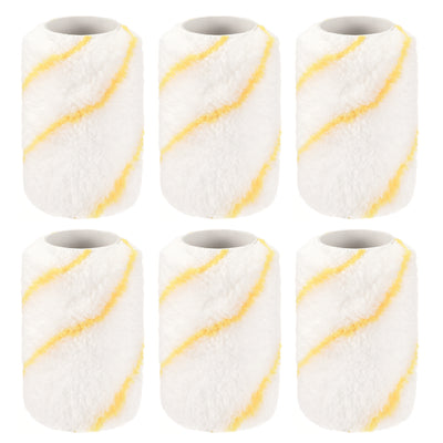 Harfington Uxcell Paint Roller Cover 4 Inch x 1/2" Nap Mini Microfiber Brush for Household Wall Painting Treatment 6Pcs