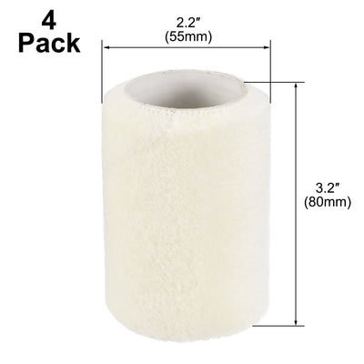 Harfington Uxcell Paint Roller Cover 3 Inch x 1/4" Nap Mini Wool Brush for Household Wall Painting Treatment 4Pcs