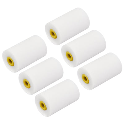 Harfington Uxcell Paint Roller Cover 6 Inch Mini High-density Foam Brush for Household Wall Painting Treatment 6Pcs