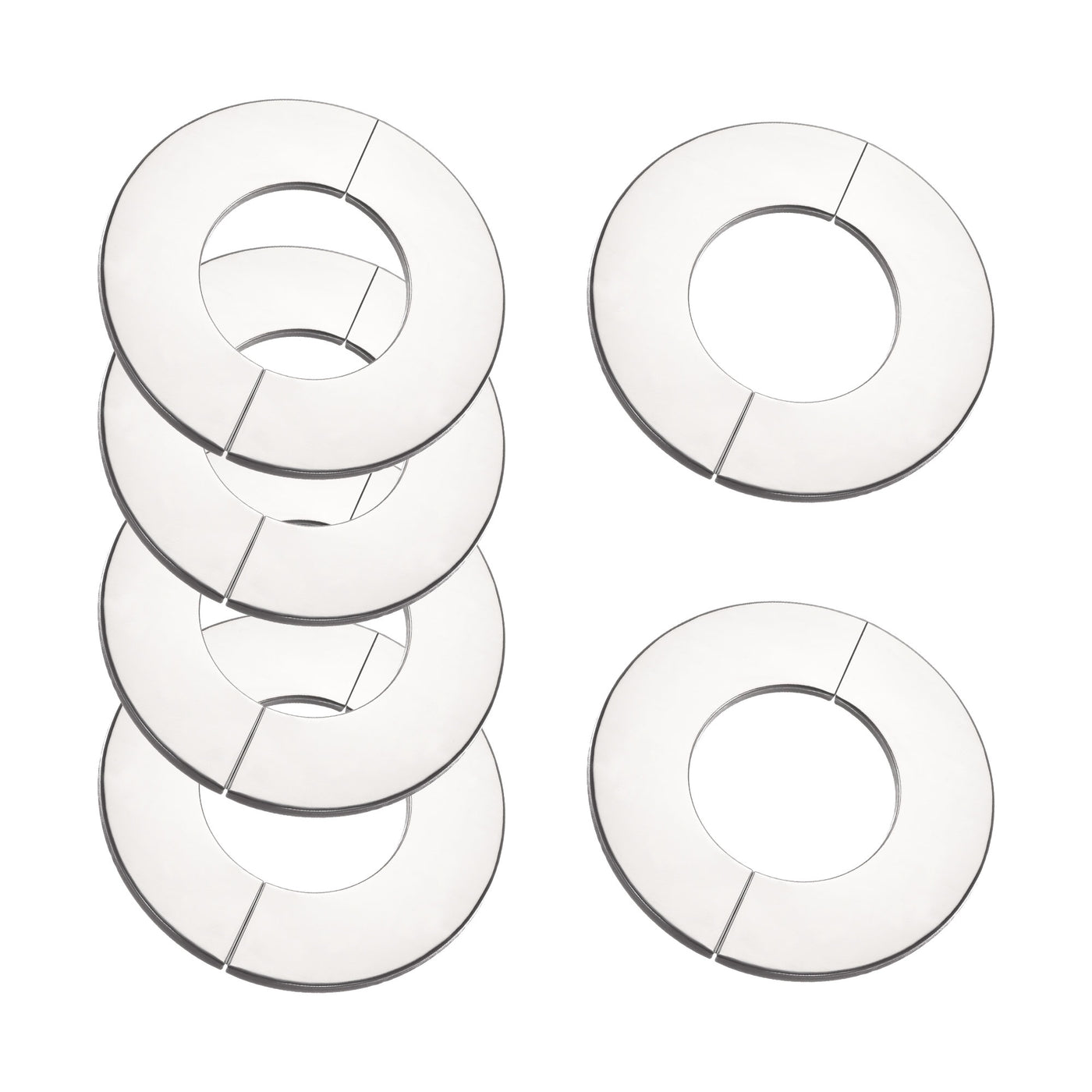 Uxcell Uxcell Wall Split Flange, Stainless Steel Round Escutcheon Plate for 35mm Diameter Pipe 6Pcs