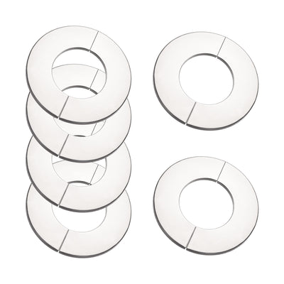 Harfington Uxcell Wall Split Flange, Stainless Steel Round Escutcheon Plate for 35mm Diameter Pipe 6Pcs
