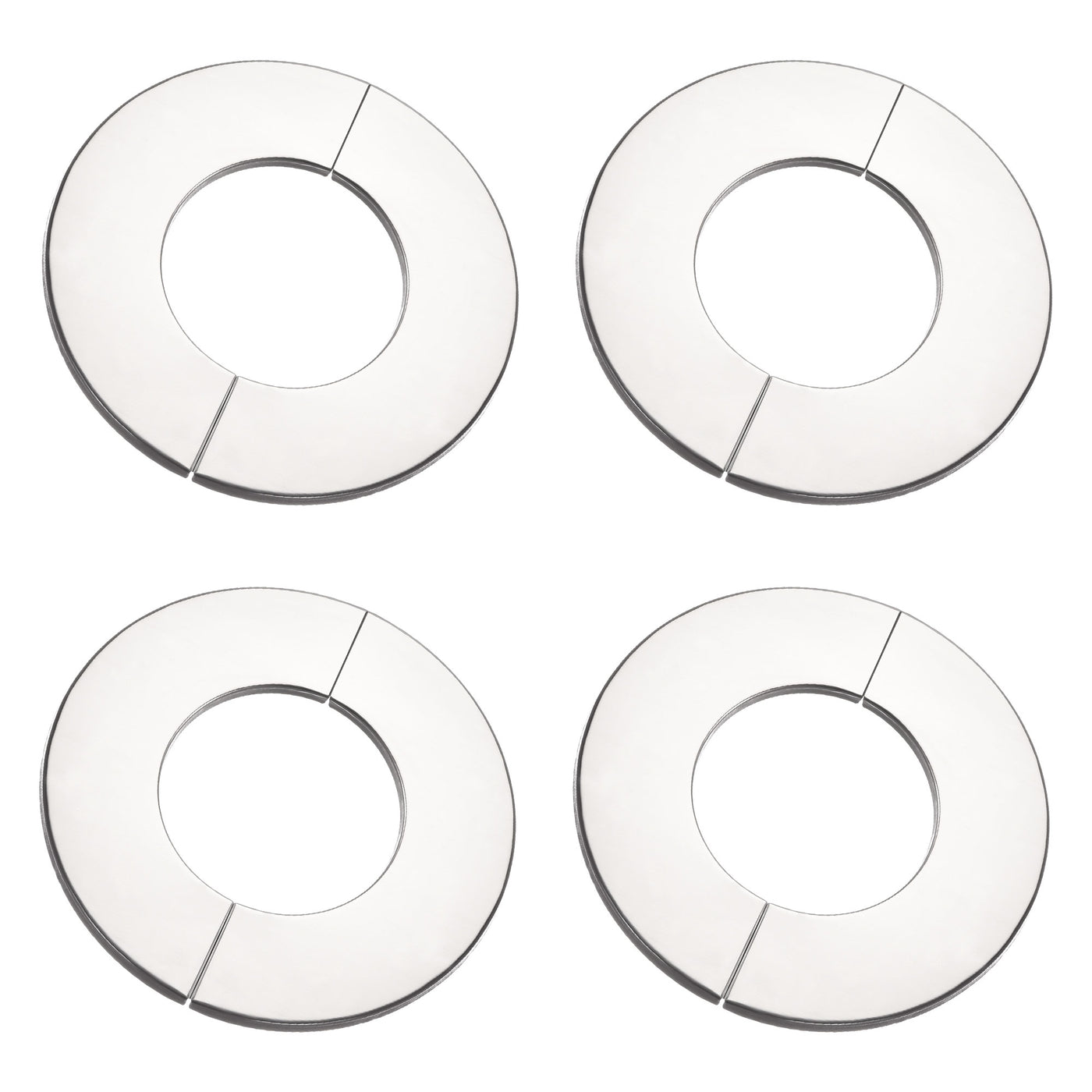 uxcell Uxcell Wall Split Flange, Stainless Steel Round Escutcheon Plate 4Pcs