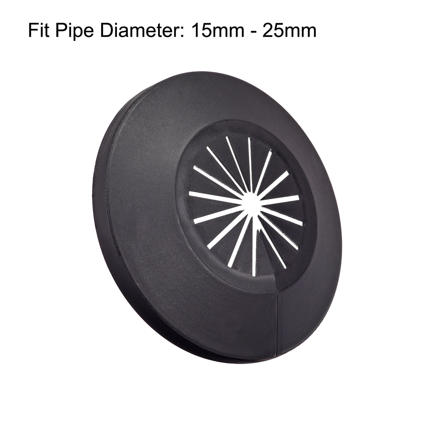 Uxcell Uxcell Pipe Cover Decoration, 15mm-25mm PP Water Pipe Drain Line Escutcheon Black 4pcs