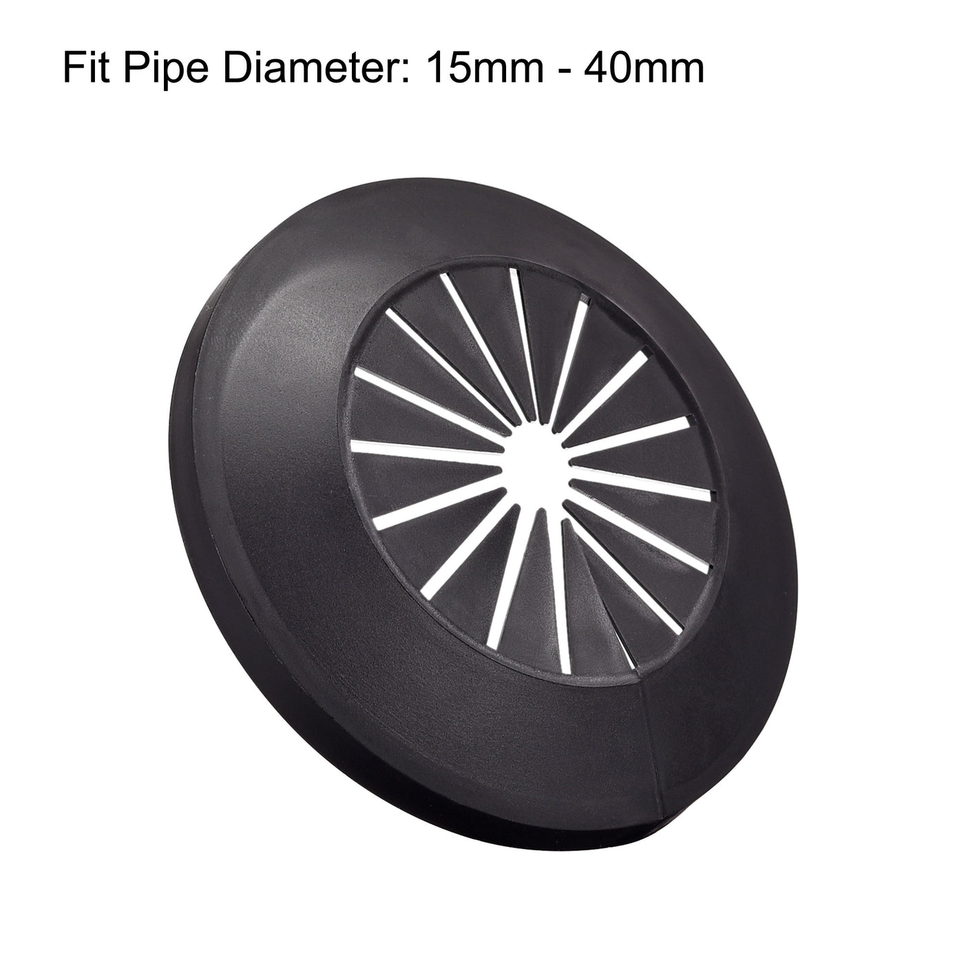 Uxcell Uxcell Pipe Cover Decoration, 15mm-25mm PP Water Pipe Drain Line Escutcheon Black 4pcs