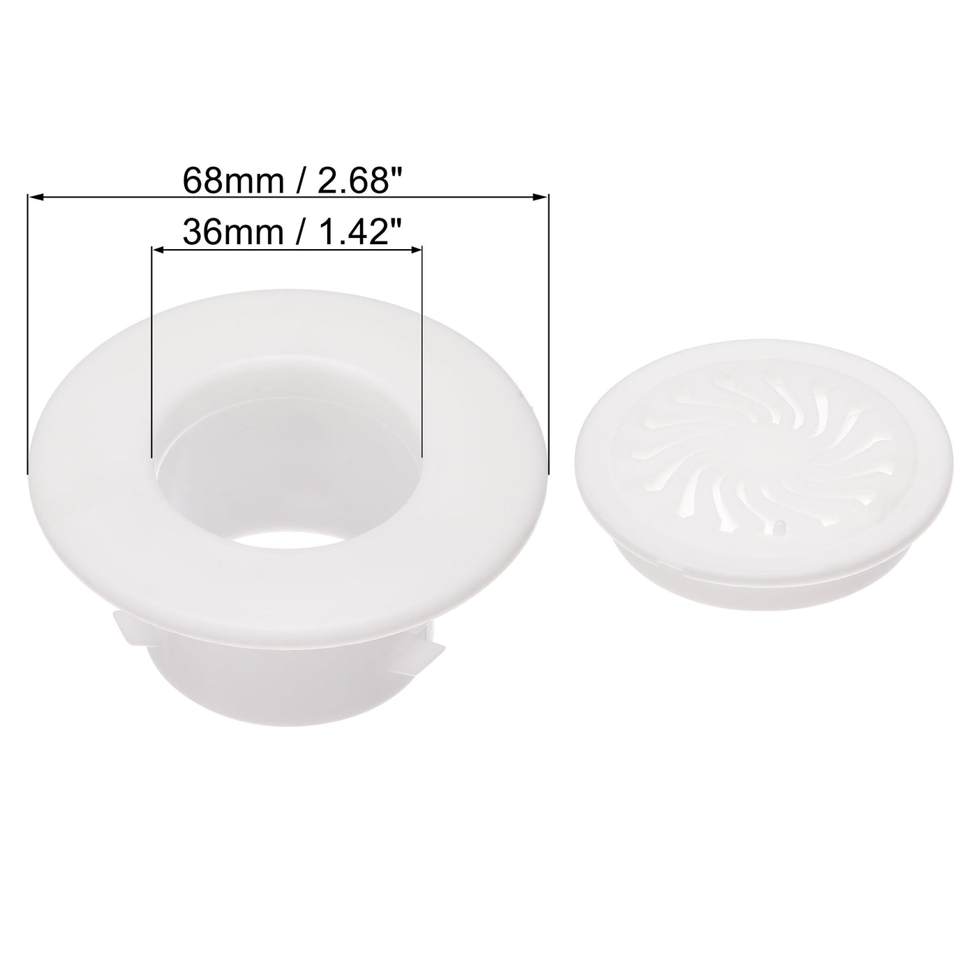 uxcell Uxcell Round Vent Cover Plastic Adjustable Air Vent Cover