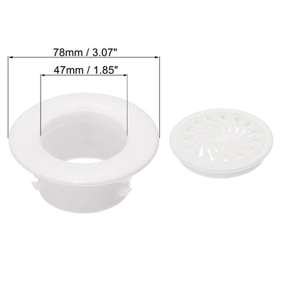Harfington Uxcell Round Vent Cover, ABS Plastic Adjustable Air Vent Cover White for 4" - 4.3" Diameter Hole 4pcs
