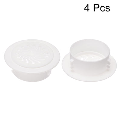 Harfington Uxcell Round Vent Cover, ABS Plastic Adjustable Air Vent Cover White for 4" - 4.3" Diameter Hole 4pcs