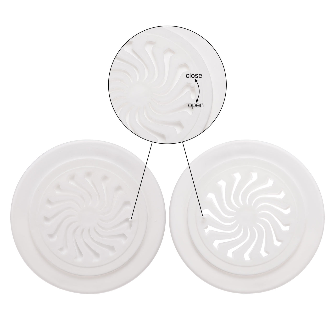 Uxcell Uxcell Round Vent Cover, ABS Plastic Adjustable Air Vent Cover White for 4" - 4.3" Diameter Hole 4pcs