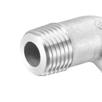 Harfington Uxcell Stainless Steel Hose Barb Fitting Elbow 10mm x G1/4 Male Pipe Connector 2pcs