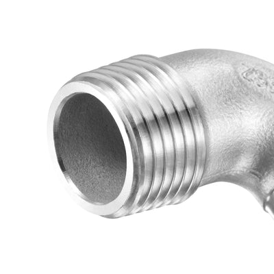 Harfington Uxcell Stainless Steel Hose Barb Fitting Elbow 8mm x G1/2 Male Pipe Connector 2pcs