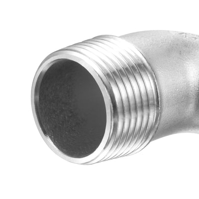 Harfington Uxcell Stainless Steel Hose Barb Fitting Elbow 25mm x G1 Male Pipe Connector