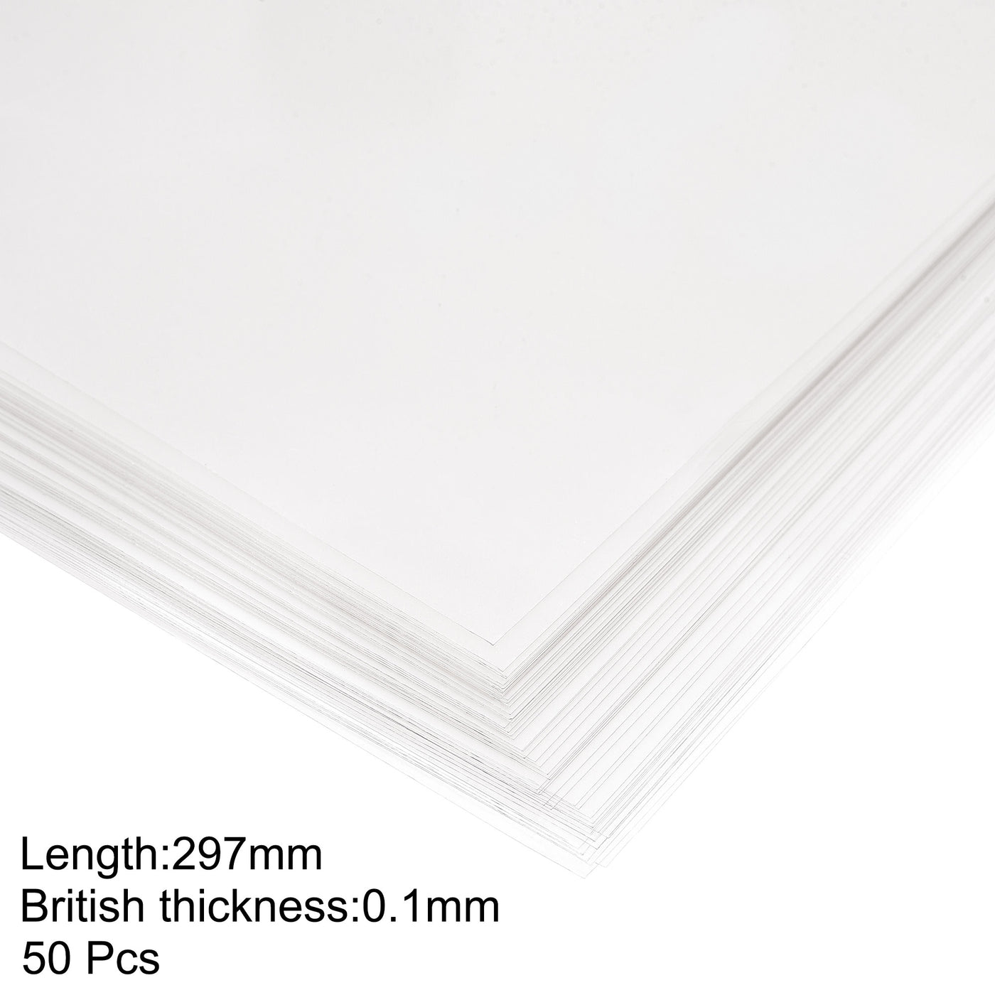 uxcell Uxcell 0.1mm Thick A4 Size Clear PVC Sheet 297mm x 210mm Transparent Rigid Plastic Sheet,Office,DIY Cutting,50pcs