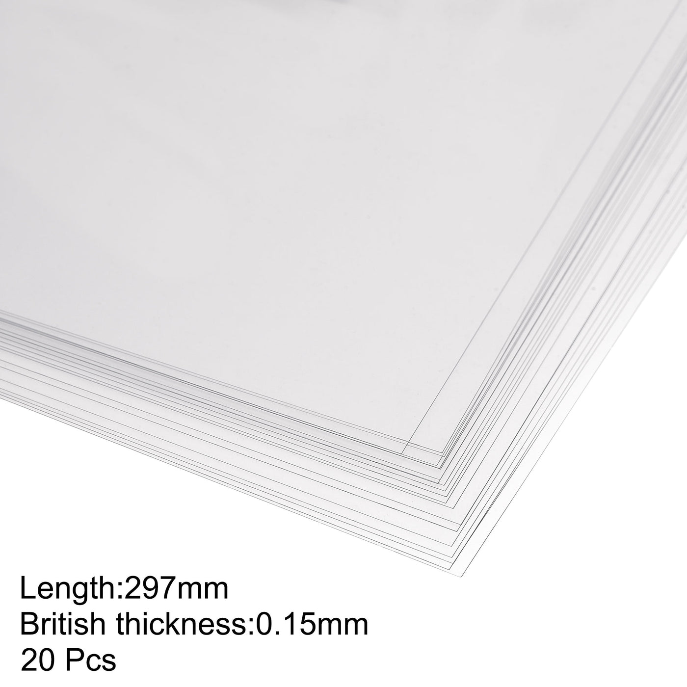uxcell Uxcell 0.15mm Thick A4 Size Clear PVC Sheet 297mm x 210mm Flexible Cover Protector,Office,DIY Cutting,20pcs