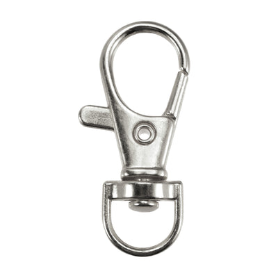 Uxcell Uxcell Swivel Clasps Lanyard Snap Hook 35mm Length, Zinc Alloy, Silver, for DIY Crafts Keychains, 20pcs