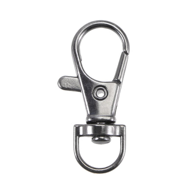 Harfington Uxcell Swivel Clasps Lanyard Snap Hook 35mm Length, Zinc Alloy, Silver, for DIY Crafts Keychains, 20pcs