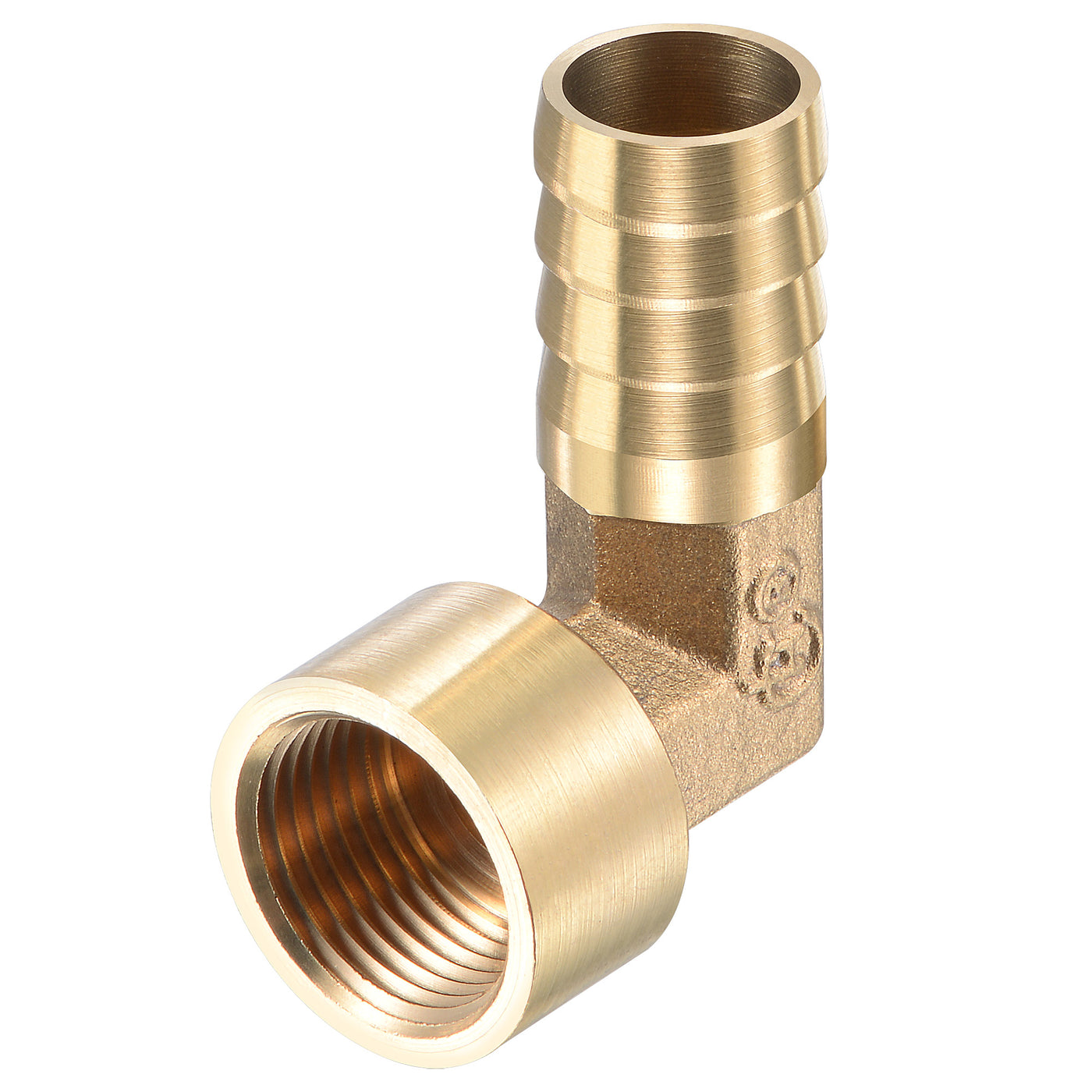 Uxcell Uxcell Brass Hose Barb Fitting Elbow 14mm x G3/8 Female Pipe Connector