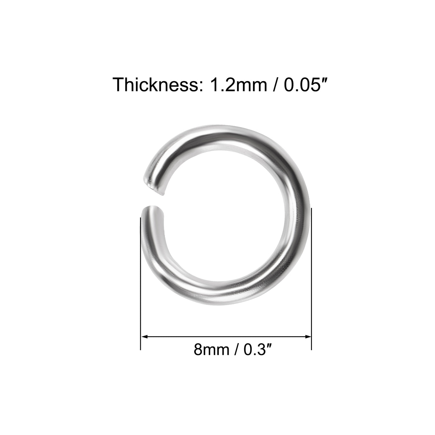 uxcell Uxcell Open Jump Rings 8mm Keychain Connector for Craft  Bracelet Pendant, Nickel Plated Iron, Silver Pack of 500
